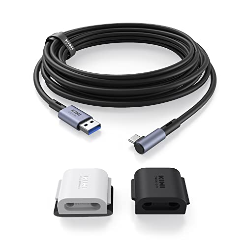 KIWI design Link Kabel Kompatibel mit Quest 3/2/1/ Pro, und Pico 4, 5M mit Kabel Clip, High Speed PC Datenübertragung, USB 3.0 zu USB C Kabel für VR Headset