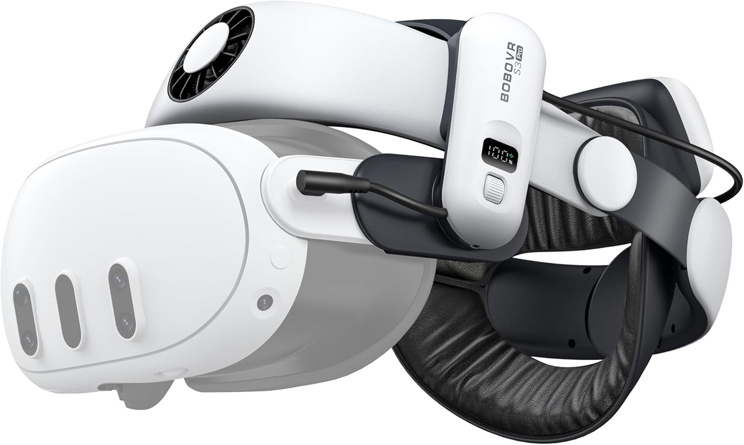 BOBOVR S3 Pro Headstrap mit „Air Conditioner“ und B100-Akku (10.000 mAh) für Meta Quest 3/3S